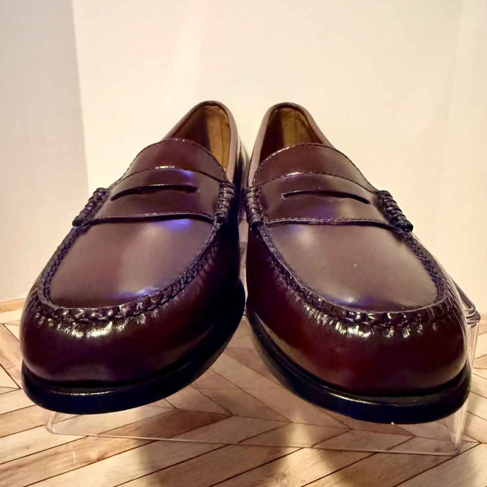 GH Bass Weejuns Wayfarer Penny Loafers Wine Leather Women 9 M Preppy Handcrafted - Picture 6 of 12